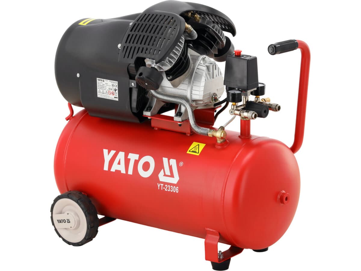 Компресор мережевий YATO 230 В, 2.2 кВт, тиск ≤ 8 Bar, под. повітря- 392 л/хв, ресивер- 50 л [1]