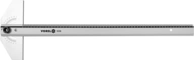 Кутник установний алюмінієвий VOREL: l= 600 мм, 2 сторони 0-90°, з метричною шкалою [60]