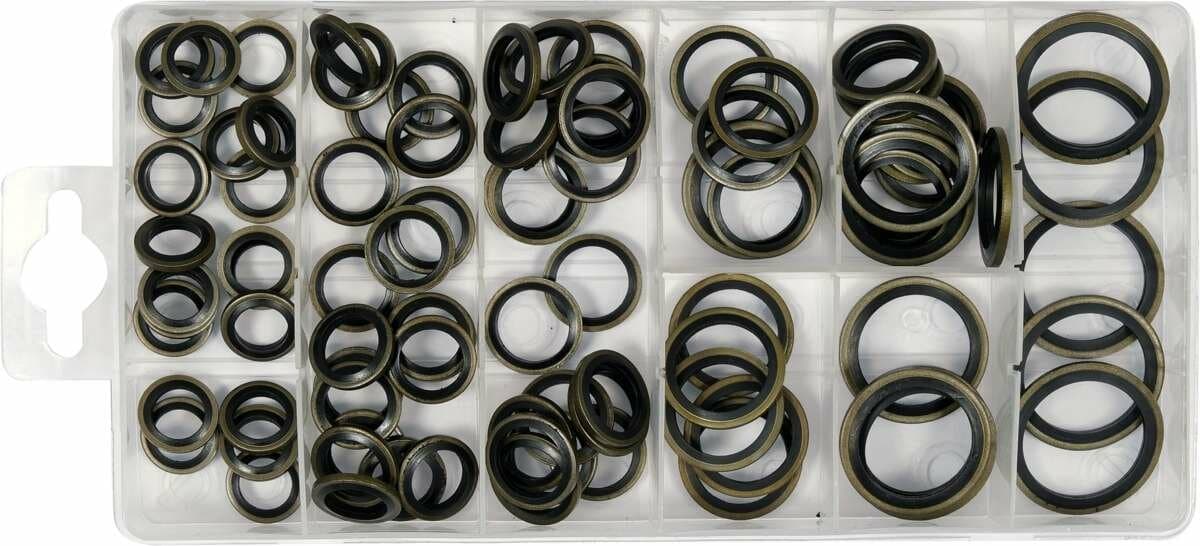 Шайби сталево-гумові YATO: Ø= 10- 24 мм, 90 шт [24]