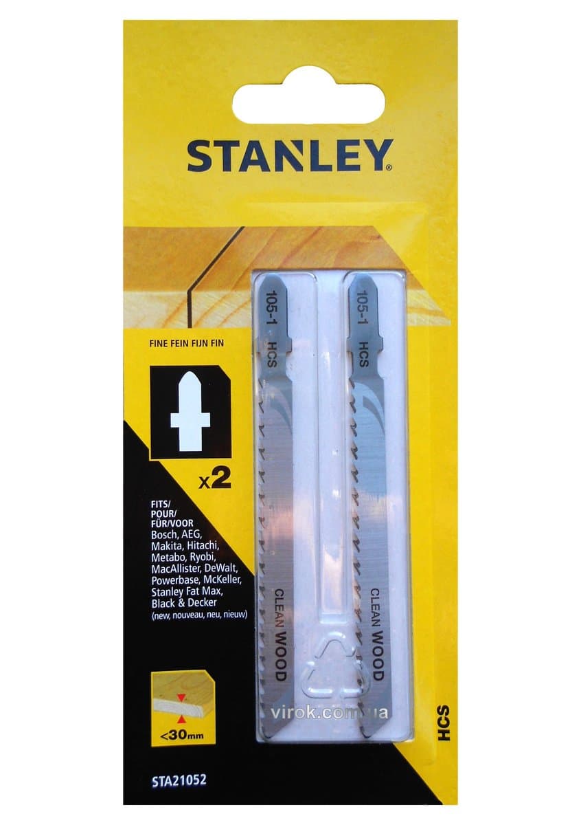 Набір полотен для електролобзика STANLEY , 2шт, хвост Т