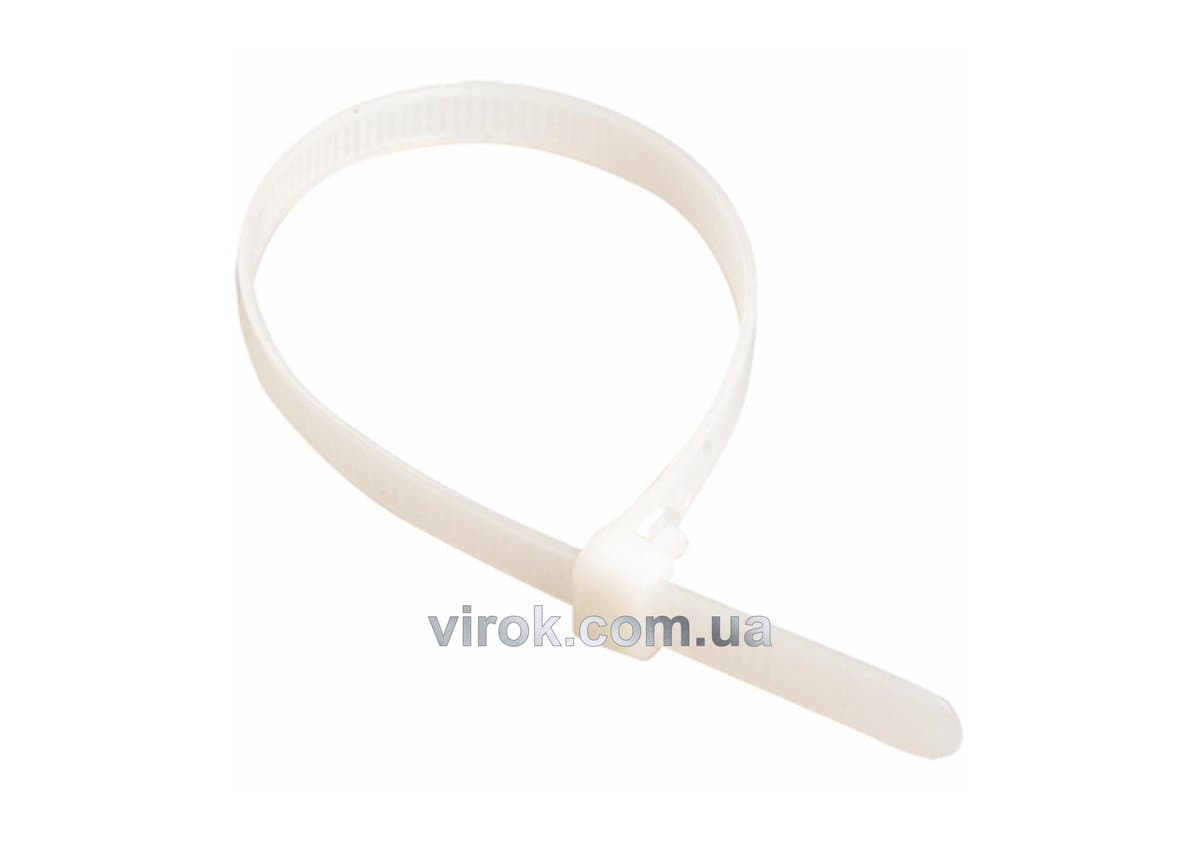 Хомут стяжний нейлоновий білий 300х7,6 100 шт. [50]