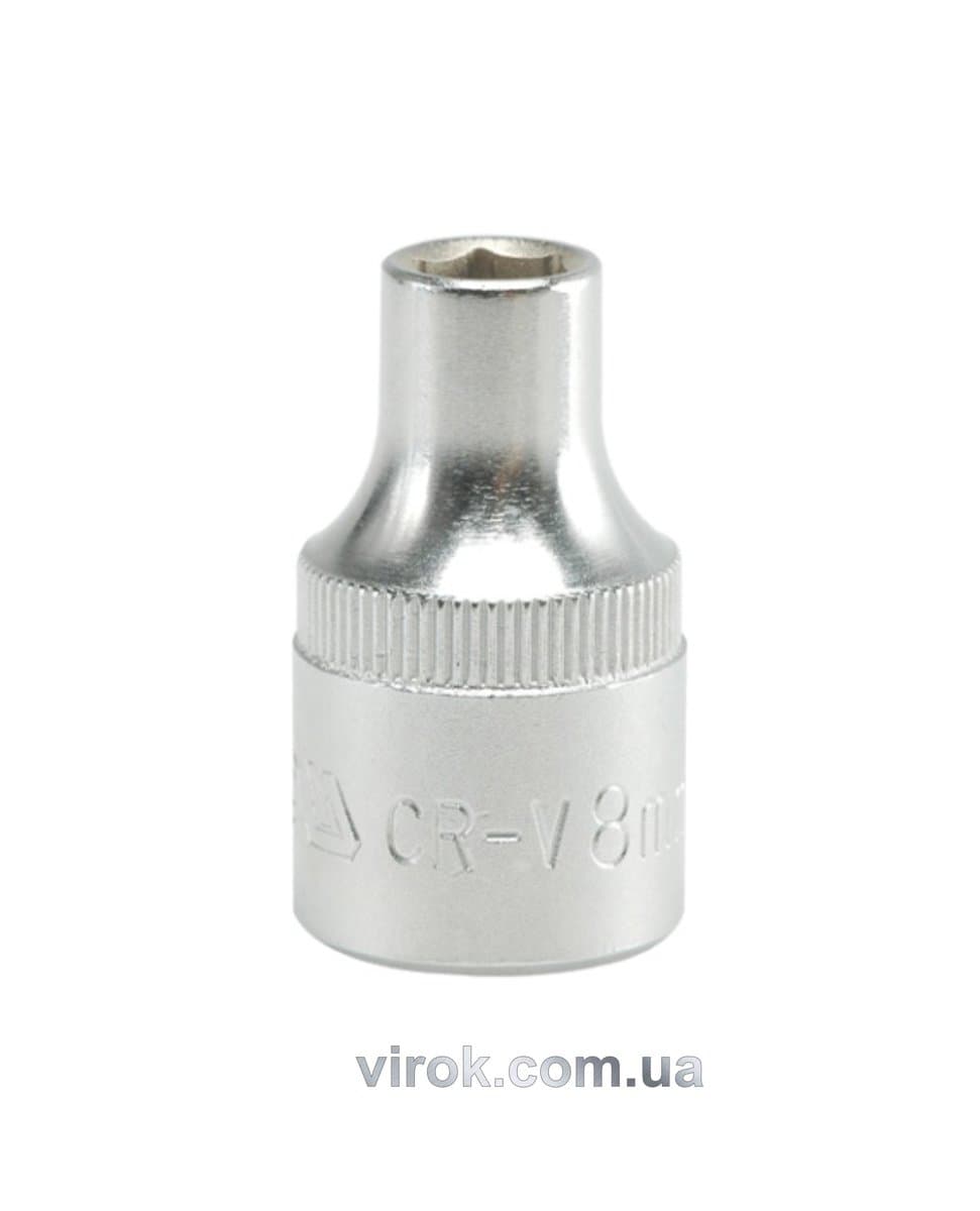 Головка торцева 6-гранна YATO : квадрат 1/2", М= 8 мм, L= 38 мм [12/120/240]