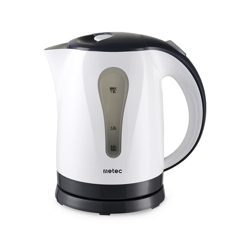 METEC Електрочайник EK-02PWB 1.8л, 1850-2200Вт, корпус пластик, біло-чорний
