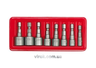 Насадки викруткові торцеві (біта) VOREL : HEX 1/4". M5-13 мм. Набір 8 шт. [25/50]