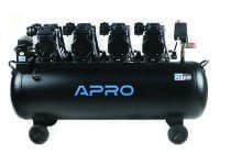 APRO Компресор безмасляний восьмициліндровий OFE-200 8 Бар 4х1.5 кВт 950 л/хв 200 л (2 крана)