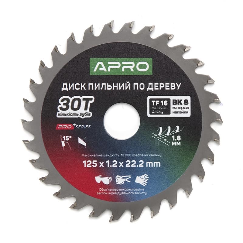 APRO PRO Диск пильний по дереву 125х22.2 мм 30Т