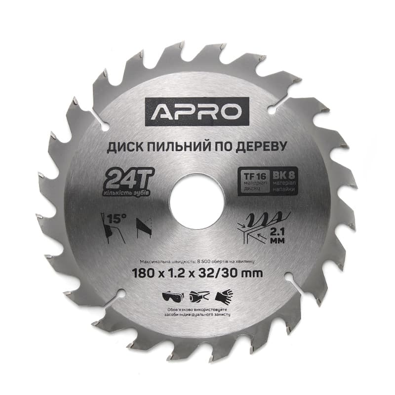 APRO Диск пильний по дереву 180х32(30)х24Т