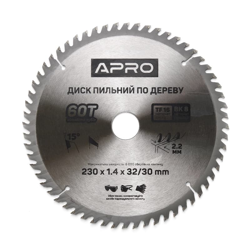 APRO Диск пильний по дереву 230х32(30)х60Т
