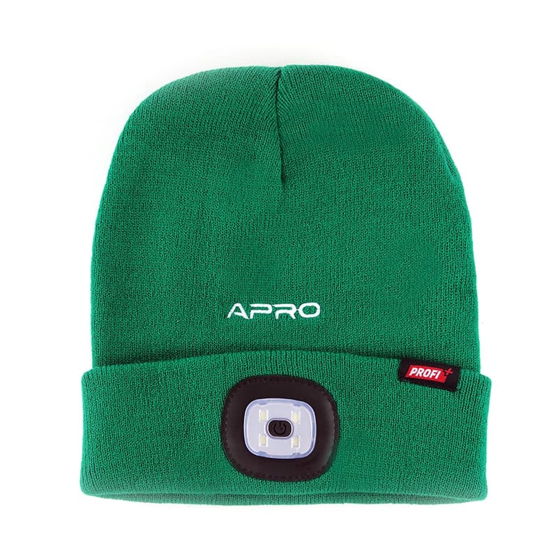 APRO Шапка з ліхтариком зелена Apro 200 Лм (300 мАг)