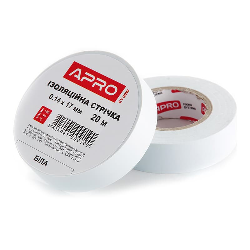 APRO Ізоляцiйна стрiчка  біла 0.14х17 мм 20 м