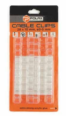 POLAX Кліпса кабельна з акриловим клейовим шаром 6-10мм (уп.16 шт)