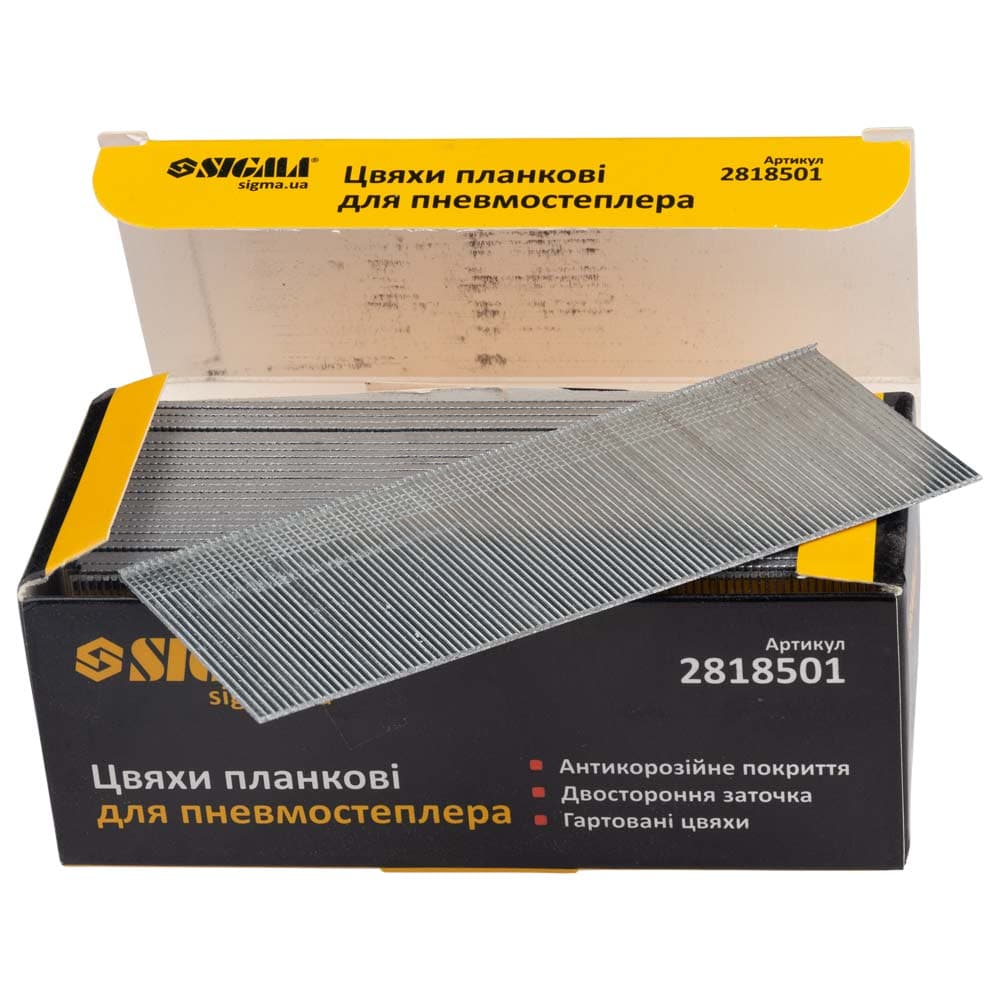 SIGMA Цвяхи планочні для пневмостеплера (5000шт) 50×1,25×1мм