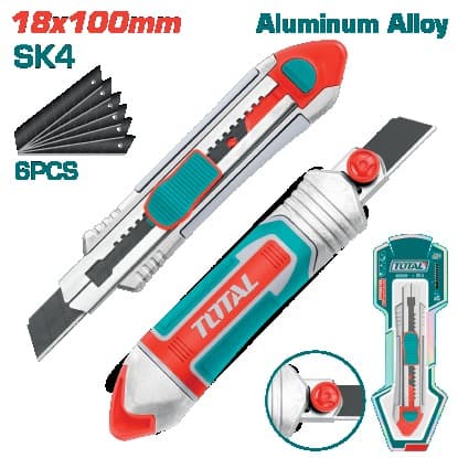 TOTAL Ніж 18 мм алюмінієвий фіксація леза SK5 Industrial