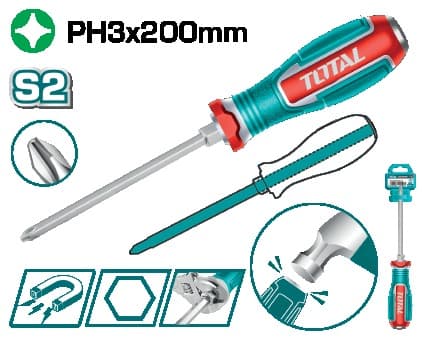 TOTAL Викрутка хрестова PH3*200мм