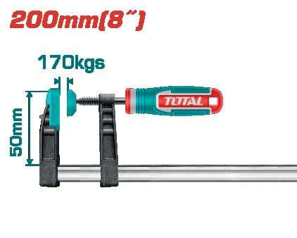 TOTAL Струбцина F-подібна з пластиковою ручною, 50х200 мм
