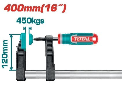 TOTAL Струбцина F-подібна, 120х400 мм посилена