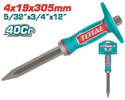 TOTAL Зубило з обмежувачем 4*19*305мм (пікоподібне)