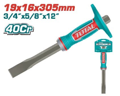 TOTAL Зубило з обмежувачем 19*16*305мм (плоске)