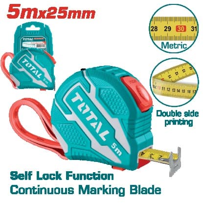 TOTAL Рулетка сталева Self Lock 5 м х 25 мм