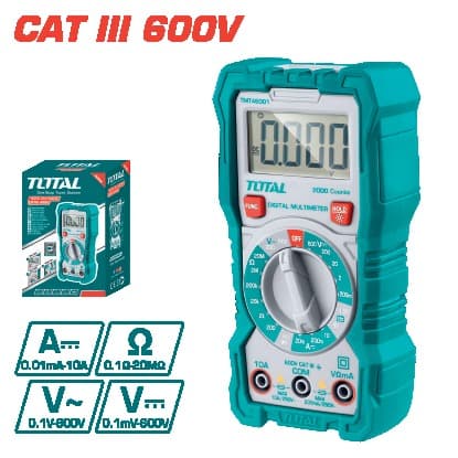 TOTAL Цифровий мультіметр 600V 2000 од.