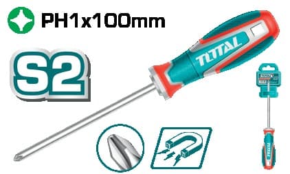 TOTAL Викрутка хрестова PH1х100 мм