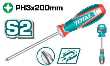 TOTAL Викрутка хрестова (PH3х200 мм)
