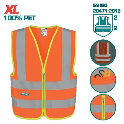 TOTAL Світловідбивний жилет XL (помаранч)