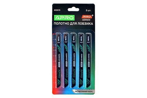 APRO PRO Полотно для лобзика (дерево, ламинат) 100/75 мм 2,5 мм-10TPI чистий прямий реверс T101BR