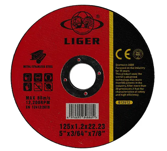 LIGER Круг відрізний абразивний 125*1.2*22.23мм