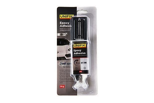 UNIFIX Клей епоксидний двокомпонентний для металу шприц (сірий) 6 г