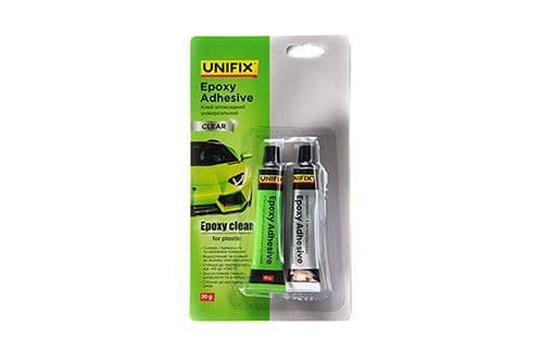 UNIFIX Клей епоксидний двокомпонентний для пластику тюбик (прозорий) 20 г