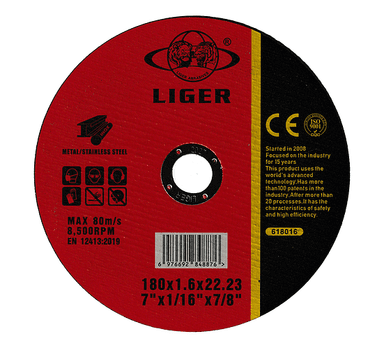 LIGER Круг відрізний абразивний 180*1.6*22.23мм