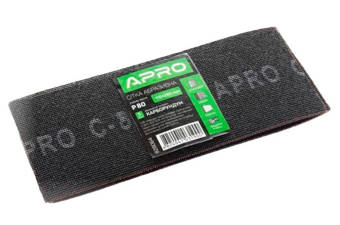 APRO Сітка абразивна 115×280 мм  Р80 (5шт)