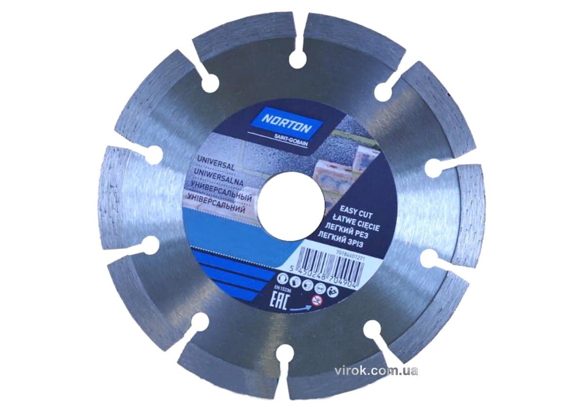 Диск алмазний NORTON-DIY UNIVERSAL сегментний: Ø= 230/25.4/ 22.23 мм