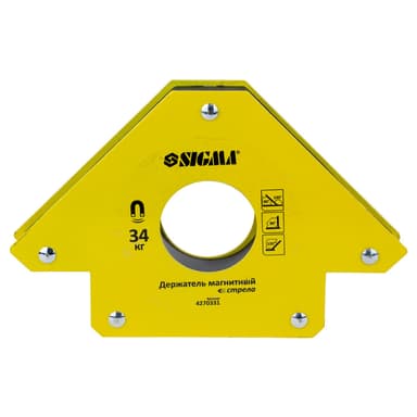 Магніт для зварки стріла 34кг 110×110мм (45, 90, 135°) SIGMA (4270331)