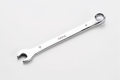 Ключ ріжково-накидний полірований CrV 9мм СИЛА