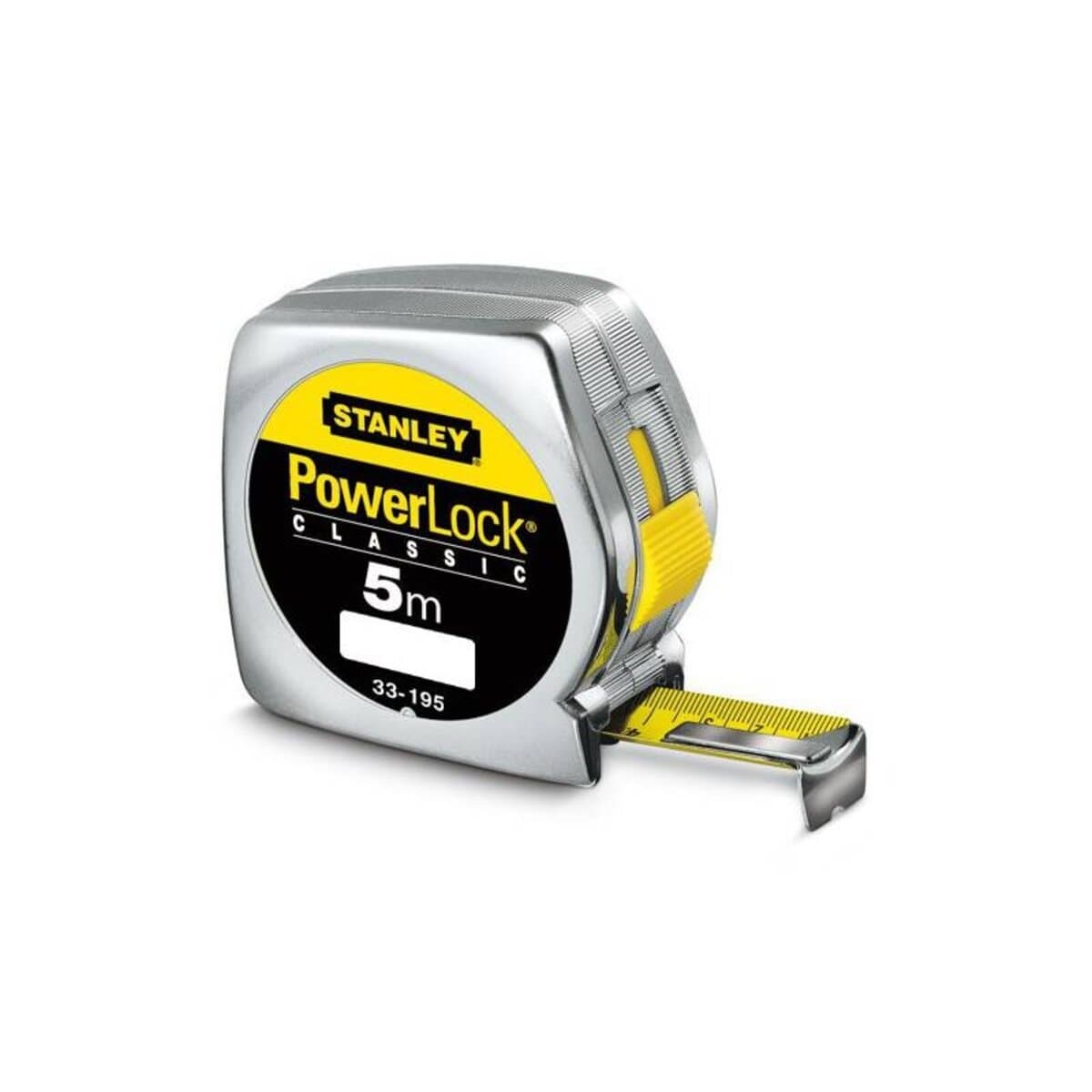 Рулетка STANLEY POWERLOCK 5м х 25 мм армована стрічка. пластикова (0-33-195)