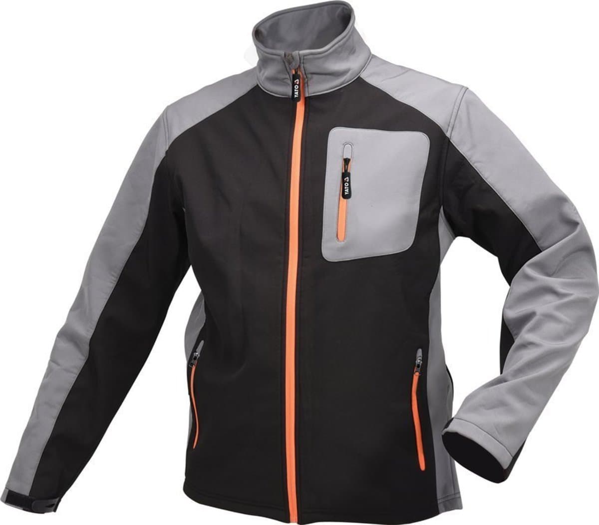 Куртка робоча SOFTSHELL YATO розмір S, чорно-сіра, 3 кишені, 96% поліестер і 4% спандекс(DW)