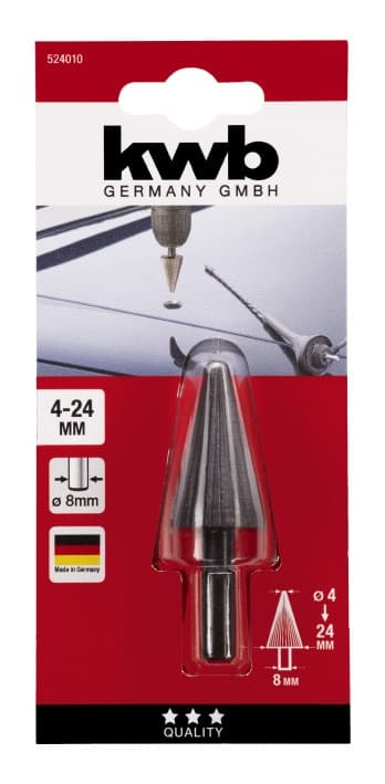 Фреза WS по листовому металу 4-24 мм, хвіст 8 мм, KWB (524010)