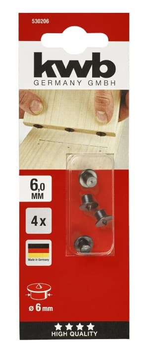 Центр перекладний 6 мм, 4 шт, KWB (530206)