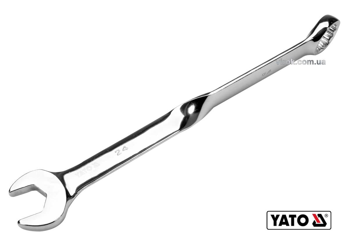 Ключ ріжково-накидний, кручений 90° YATO : М= 24 x 329 мм, Cr-V(DW)