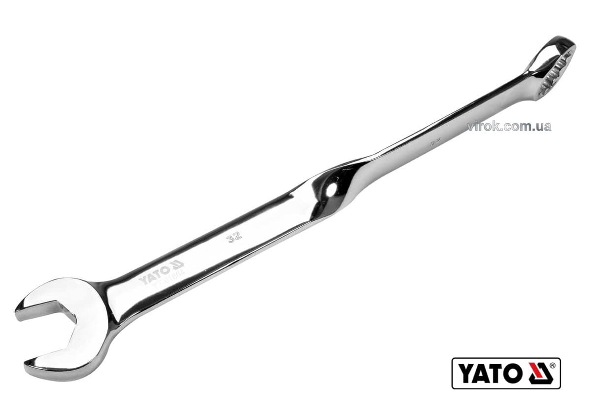 Ключ ріжково-накидний, кручений 90° YATO : М= 32 x 435 мм, Cr-V(DW)