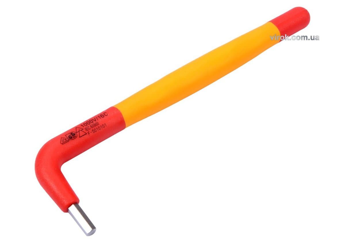 Ключ шестигранний електрика VDE YATO : тип "Г", М4 мм, L= 140x40 мм, до 1000V(DW)