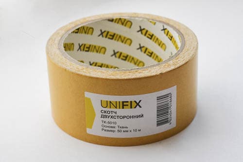 Стрічка клейка двостороння на тканинній основі 50мм*10м UNIFIX