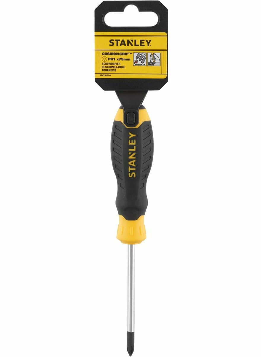 Викрутка хрестова STANLEY "Cushion Grip" S/D "Philips": PH1 X 75MM