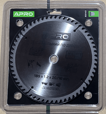 Диск пильний по дереву 185х20(16)х60Т APRO