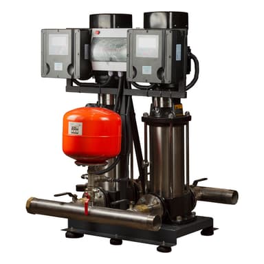 Станція підвищення тиску 380В 2×4.0кВт Hmax 122м Qmax 216.7л/хв 12л + частотне регулювання LEO 3.0 (2LVR10-12-2AVF-4.0-12)