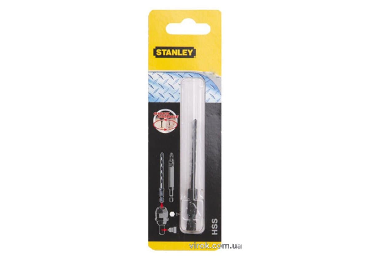 Свердло по металу STANLEY "Super-Lock : HSS, Ø= 3 x 41 мм. хвостик HEX 1/4"