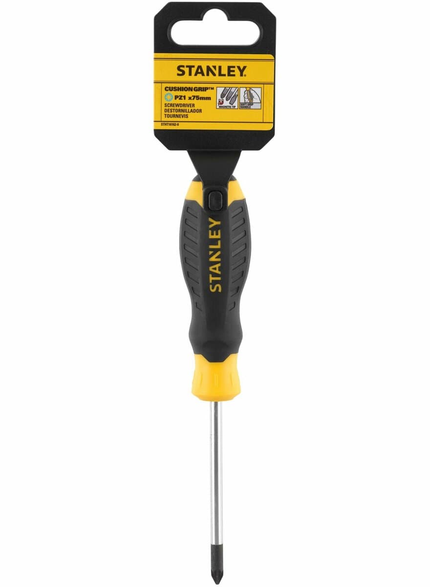 Викрутка хрестова STANLEY "Cushion Grip" S/D "POZIDRIV": PZ1 X 75MM
