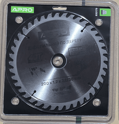 Диск пильний по дереву 200х32(30)х40Т APRO